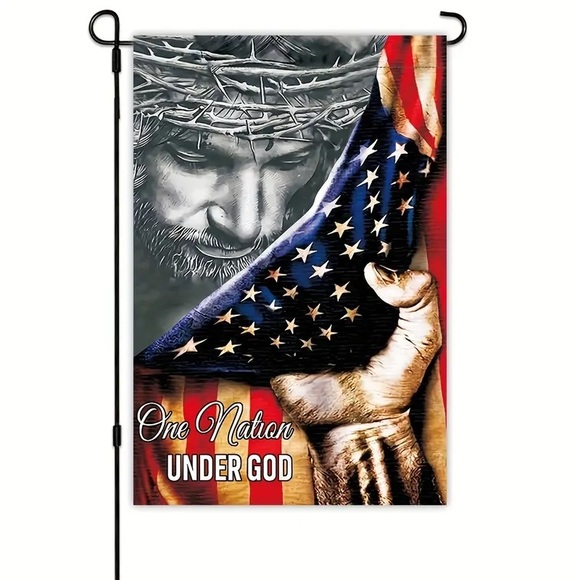 🇺🇸🕊”One Nation Under God” Our Savior & Flag Graphic Double Sided Garden Flag! - Picture 6 of 9